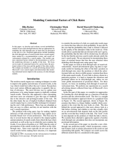 Modeling Contextual Factors of Click Rates Hila Becker Christopher Meek David Maxwell Chickering