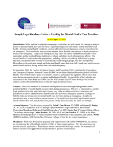 Sample Legal Guidance Letter – Liability for Mental Health Care...