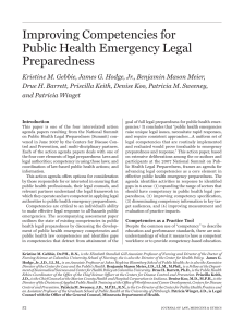 Improving Competencies for Public Health Emergency Legal Preparedness