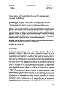 Some  recent  advances  in  the ... isotropic  turbulence