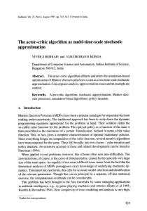 The actor-critic  algorithm as multi-time-scale  stochastic approximation