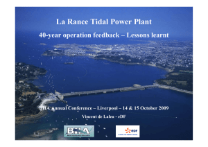 La Rance Tidal Power Plant 40-year operation feedback – Lessons learnt