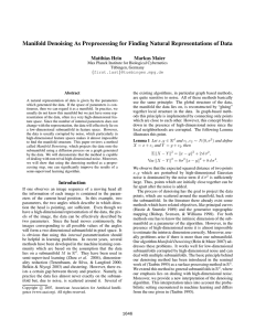 Manifold Denoising As Preprocessing for Finding Natural Representations of Data