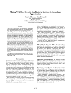 Making VCG More Robust in Combinatorial Auctions via Submodular Approximation Makoto Yokoo