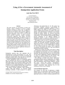 Using AI for e-Government Automatic Assessment of Immigration Application Forms