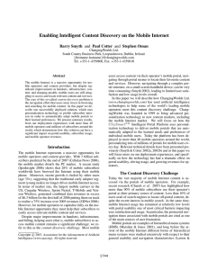 Enabling Intelligent Content Discovery on the Mobile Internet