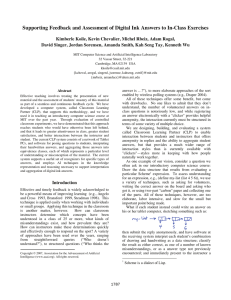 Supporting Feedback and Assessment of Digital Ink Answers to In-Class...