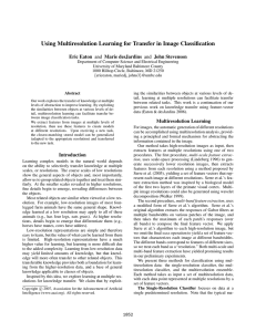 Using Multiresolution Learning for Transfer in Image Classiﬁcation