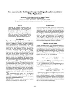 Two Approaches for Building an Unsupervised Dependency Parser and their