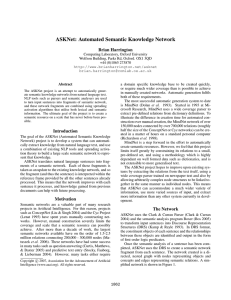 ASKNet: Automated Semantic Knowledge Network Brian Harrington