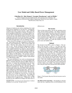 User Model and Utility Based Power Management Chih-Han Yu , Shie Mannor