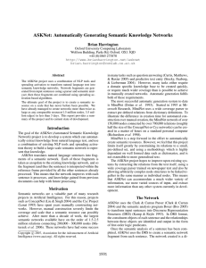ASKNet: Automatically Generating Semantic Knowledge Networks Brian Harrington