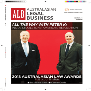 LEGAL BUSINESS AUSTRALASIAN All the wAy with Peter K: