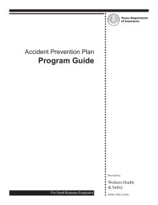 Program Guide Accident Prevention Plan Workers Health &amp; Safety