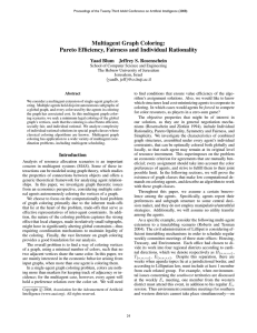 Multiagent Graph Coloring: Pareto Efficiency, Fairness and Individual Rationality Yaad Blum