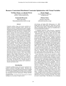Resource Constrained Distributed Constraint Optimization with Virtual Variables Toshihiro Matsui Marius Silaghi