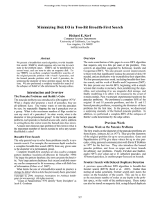 Minimizing Disk I/O in Two-Bit Breadth-First Search Richard E. Korf