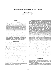 Prime Implicate Normal Form for ALC Concepts Meghyn Bienvenu