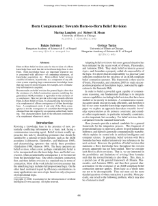 Horn Complements: Towards Horn-to-Horn Belief Revision Bal´azs Sz¨or´enyi Gy¨orgy Tur´an