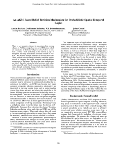 An AGM-Based Belief Revision Mechanism for Probabilistic Spatio-Temporal Logics John Grant