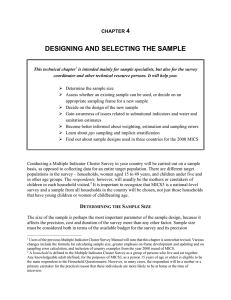 DESIGNING AND SELECTING THE SAMPLE  4 CHAPTER