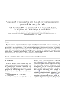 Assessment of sustainable non-plantation biomass resources potential for energy in India