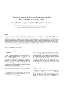 Glassy and icosahedral phases in rapidly solidiﬁed N. Chen , D.V. Louzguine-Luzgin
