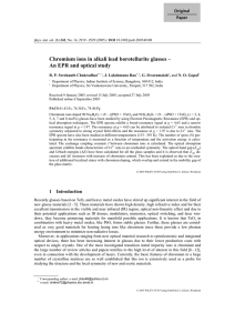 Chromium ions in alkali lead borotellurite glasses – Original Paper