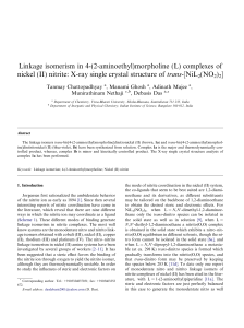 Linkage isomerism in 4-(2-aminoethyl)morpholine (L) complexes of