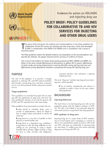 Policy brief: Policy guidelines for collaborative tb and Hiv services for injecting