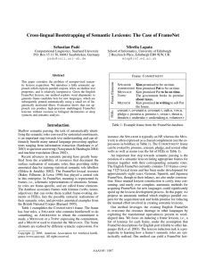 Cross-lingual Bootstrapping of Semantic Lexicons: The Case of FrameNet Sebastian Padó