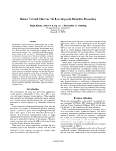 Robust Textual Inference Via Learning and Abductive Reasoning