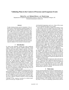Validating Plans in the Context of Processes and Exogenous Events
