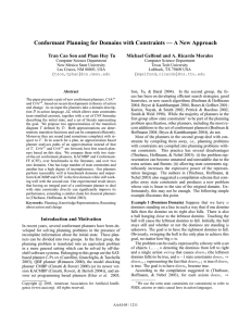 Conformant Planning for Domains with Constraints — A New Approach