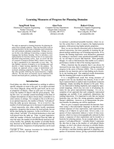 Learning Measures of Progress for Planning Domains SungWook Yoon Alan Fern Robert Givan