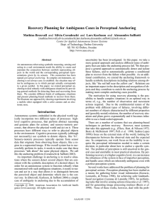 Recovery Planning for Ambiguous Cases in Perceptual Anchoring Mathias Broxvall