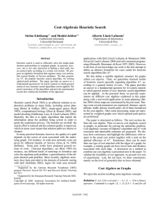Cost-Algebraic Heuristic Search Stefan Edelkamp and Shahid Jabbar Alberto Lluch Lafuente