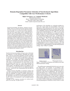 Domain-Dependent Parameter Selection of Search-based Algorithms Compatible with User Performance Criteria