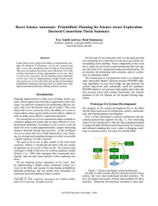 Rover Science Autonomy: Probabilistic Planning for Science-Aware Exploration