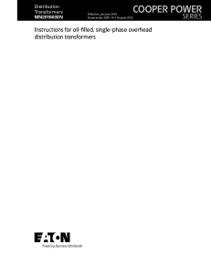 COOPER POWER SERIES Instructions for oil-filled, single-phase overhead distribution transformers