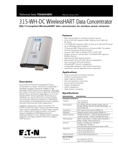 315-WH-DC WirelessHART Data Concentrator Features