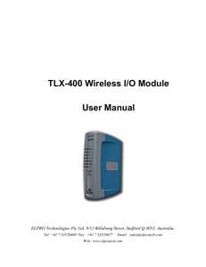 TLX-400 Wireless I/O Module  User Manual