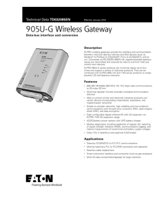 905U-G Wireless Gateway TD032085EN Data-bus interface and conversion Description