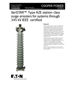 VariSTAR Type AZE station-class surge arresters for systems through