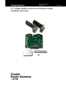 CL-7 voltage regulator control communications module installation instructions Voltage Regulators