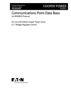 Communications Point Data Base COOPER POWER SERIES for MODBUS Protocol
