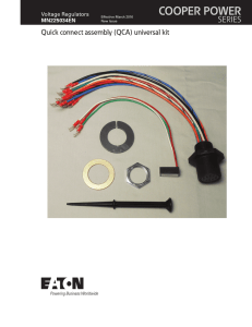 COOPER POWER SERIES Quick connect assembly (QCA) universal kit Voltage Regulators