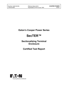SecTER™  Eaton’s Cooper Power Series Sectionalizing Terminal