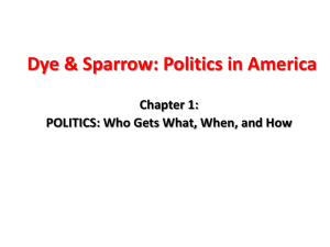 Dye &amp; Sparrow: Politics in America Chapter 1: