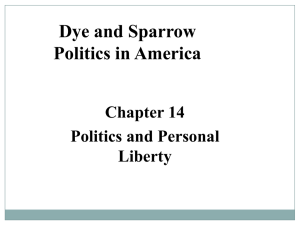 Dye and Sparrow Politics in America Chapter 14 Politics and Personal
